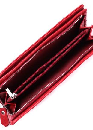 Яркий кошелек-клатч для стильных женщин из натуральной кожи st leather 22533 красный4 фото