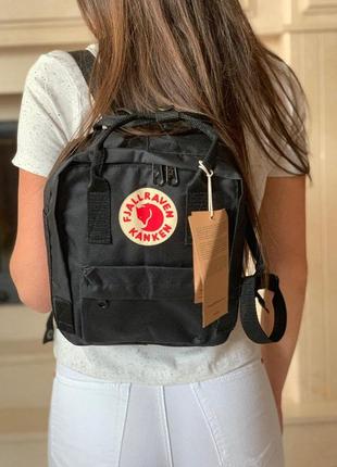 Рюкзак fjallraven kanken mini 7л l black купити фьялравен канкен чорний1 фото