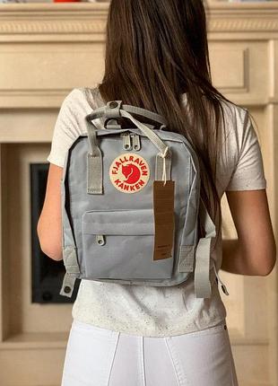 Рюкзак fjallraven kanken mini 7л l gray купити фьялравен канкен міні сірий1 фото