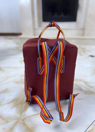 Рюкзак fjallraven kanken rainbow купить фьялравен канкен бордовый4 фото