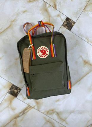 Рюкзак fjallraven kanken rainbow khaki купить фьялравен канкен хаки3 фото