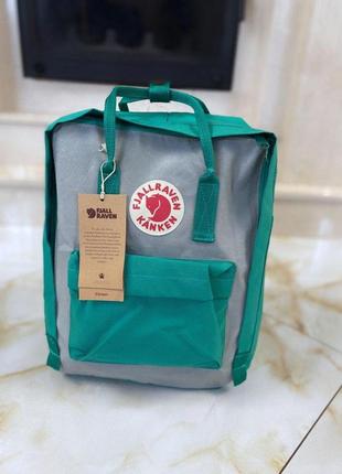 Рюкзак fjallraven kanken green gray  купить фьялравен канкен зеленый серый3 фото