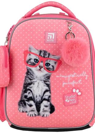 Рюкзак школьный каркасный kite education studio pets sp24-555s-2