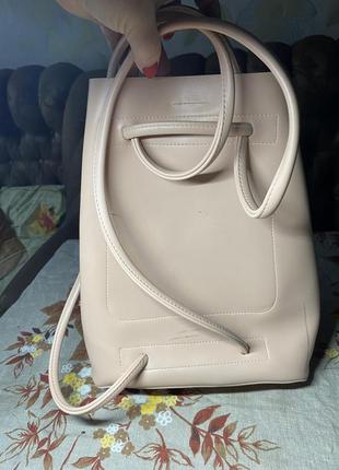 Сумка рюкзак шоппер нюдового цвета zara3 фото