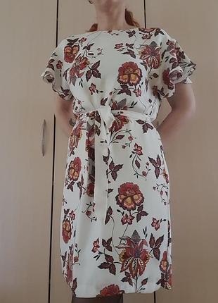 Платье летнее белое с узором h&m