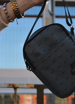 Сумка з логотипом nike (сіра)