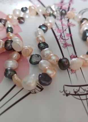 Бусы ожерелье из натурального жемчуга барокко2 фото