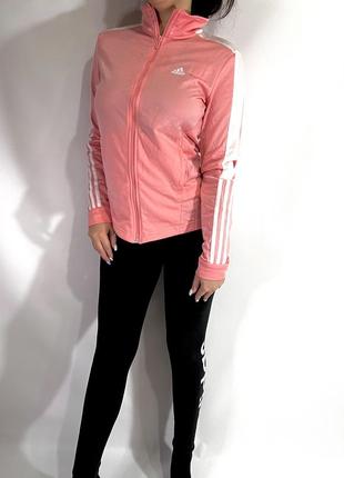 Кофта рожева adidas з лампасами