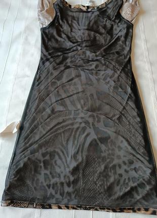 Облягаюча сукня  міді люкс бренд від joseph ribkoff із тваринним принтом4 фото