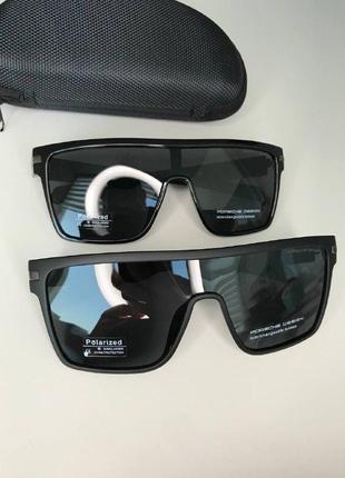 Мужские солнцезащитные очки маска porsche design polarized водительские антиблик черные квадратные с поляризац2 фото