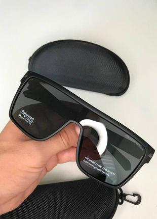 Мужские солнцезащитные очки маска porsche design polarized водительские антиблик черные квадратные с поляризац3 фото