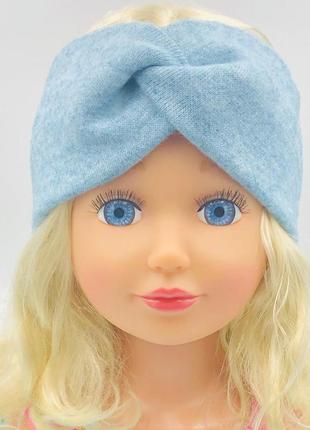 Тепла трикотажна повязка на голову повязка для волосся ангора меланж