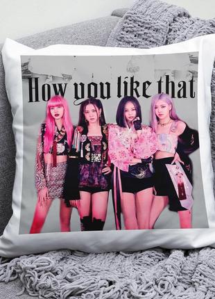 Декоративна подушка плюшева подарунок з принтом kpop blackpink блекпінк