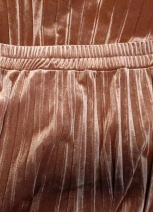 Бархатная юбка плисированная8 фото