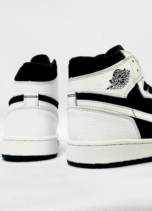 Nike air jordan 1 og (white/black)7 фото