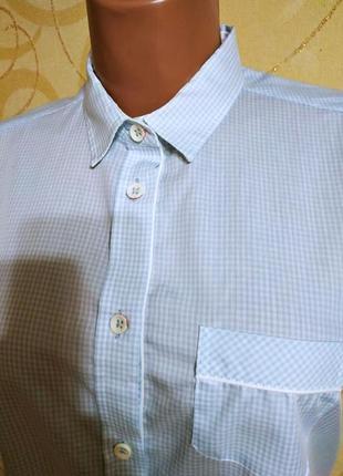 Практичная высококачественная хлопковая рубашка в мелкую клетку немецкого бренда eterna3 фото