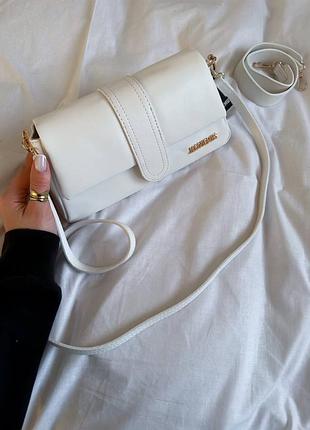 Сумка в стиле jacquemus white puff белая молочная