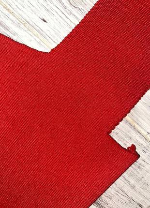 Красный базовый топ/майка в рубчик на широких брителях xs-m2 фото