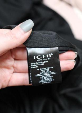 Черное платье миди в бельевом стиле на брителях ichi s-m8 фото