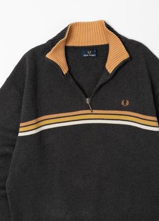 Fred perry vintage 1/4 zip knitted sweater мужской свитер2 фото