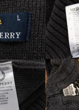 Fred perry vintage 1/4 zip knitted sweater мужской свитер10 фото