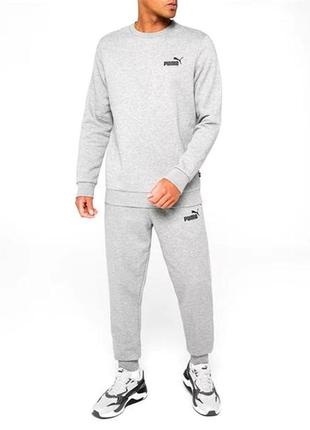 Оригинальный puma ess crew sweat sn99 med grey свитшот мужской, кофта2 фото