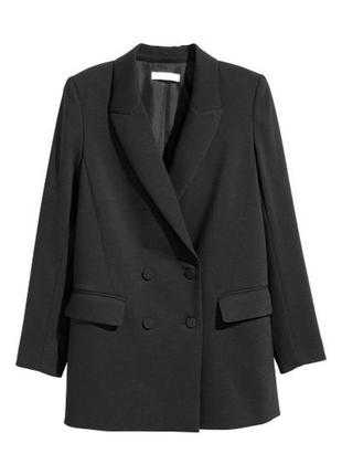 Пиджак, удлиненный пиджак, черный пиджак, жакет от бренда h&amp;m2 фото