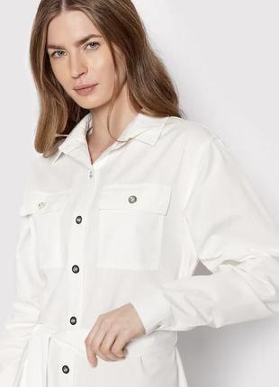 Белое платье-рубашка из плотного коттона от бренда na-kd5 фото