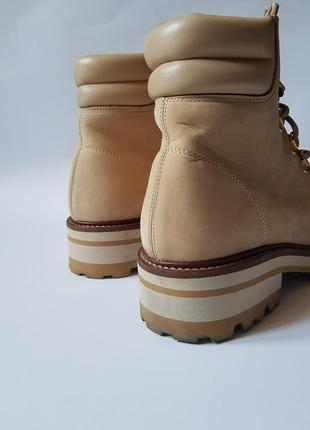 Стильные женские ботинки на шнуровке &amp; other stories оригинал, бежевые кожаные ботинки демисезон4 фото