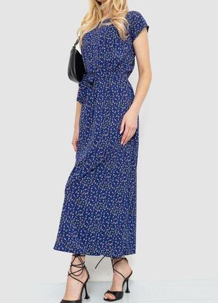 Сукня з квітковим принтом, колір синій, 214r055