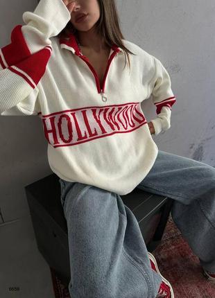 Стильный свитер оверсайз «hollywood»2 фото