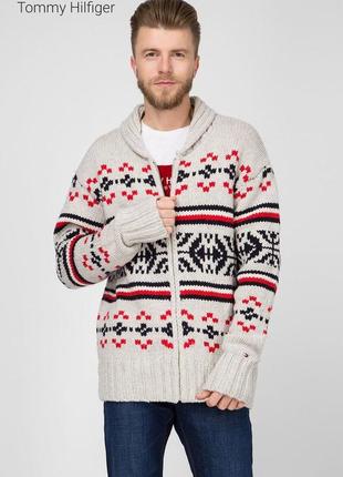 Мужская кофта кардиган tommy hilfiger fairisle relaxed fit shawl cardi оригинал