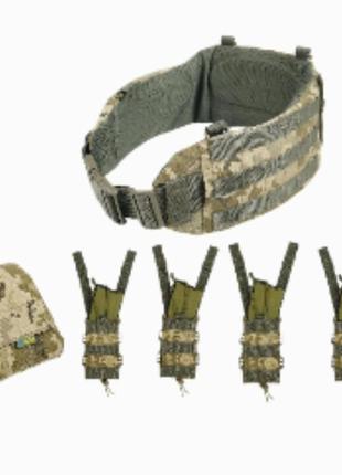 Пояс рпс r1 з карманом під балістичний пакет 94x18 + 5 підсумків піксель