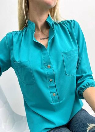 Блузка сорочка вільного прямого крою різні кольори норма і батал7 фото