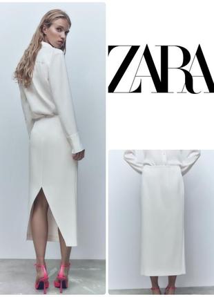 Атласная юбка-карандаш zara