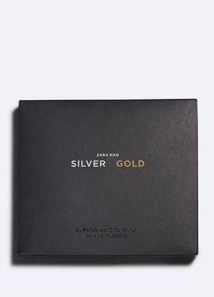 Туалетна вода zara man silver 100 мл + туалетна вода zara man gold 100 мл2 фото