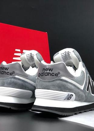 Чоловічі легкі стильні демісезонні кросівки new balance 574 сірі з чорним, якісні2 фото