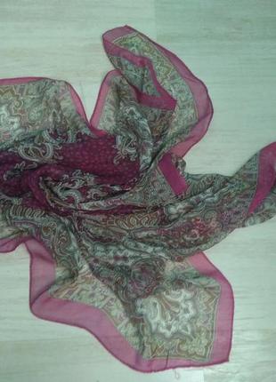 Яркий женский платок шелковый шалик хустинка1 фото