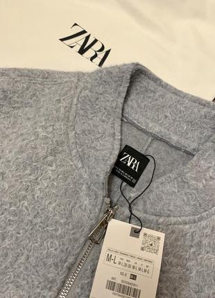 Куртка бомбер zara женский бомбер zara куртка букле zara размер хс/с, m/l бренд zara. куртка-бомбер bouclé оверсайз9 фото