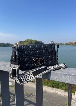 Жіноча сумка christian dior medium caro bag black1 фото