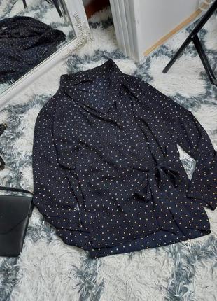 Блузка zara блуза в горох блуза з довгим рукавом2 фото