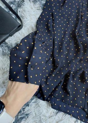 Блузка zara блуза в горох блуза з довгим рукавом3 фото