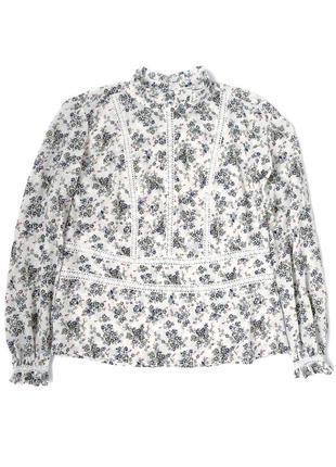 Шикарная цветочная блузка h&m с кружевом, xl4 фото