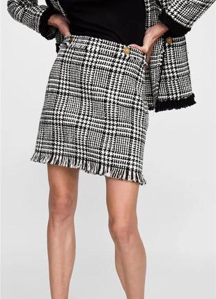 Юбка, твидовая, твид, из твида, зара, zara