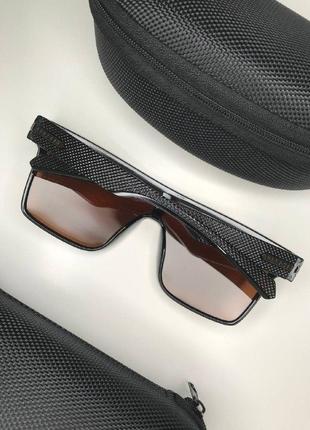 Чоловічі окуляри маска porsche design polarized uv400 із захистом від ультрафіолету квадратні великі очки коричневі4 фото