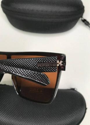 Чоловічі окуляри маска porsche design polarized uv400 із захистом від ультрафіолету квадратні великі очки коричневі5 фото