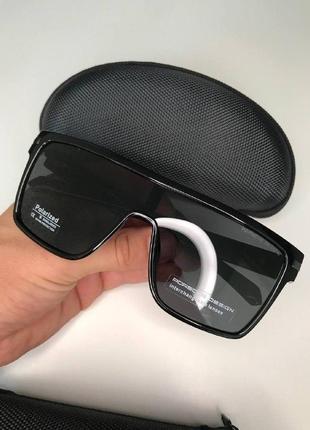 Чоловічі окуляри маска porsche design polarized uv400 із захистом від ультрафіолету квадратні великі очки коричневі10 фото