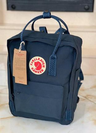 Рюкзак fjallraven kanken blue купить фьялравен канкен темно синий с интересными ручками3 фото