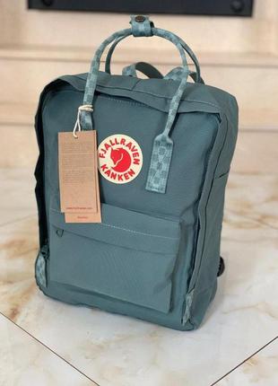 Рюкзак fjallraven kanken khaki купити фьялравен канкен хакі з шаховими ручками2 фото