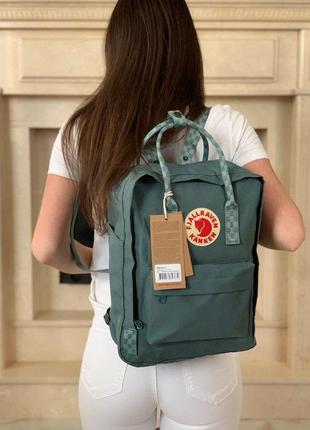 Рюкзак fjallraven kanken khaki купить фьялравен канкен хаки с шахматными ручками